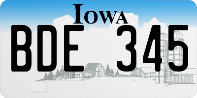 IA license plate BDE345