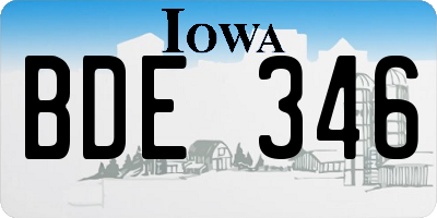 IA license plate BDE346