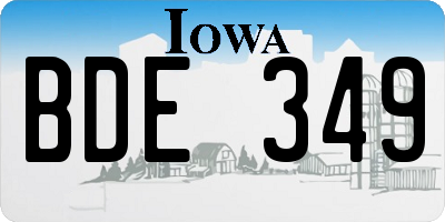 IA license plate BDE349