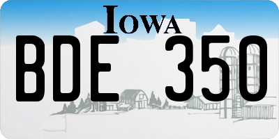 IA license plate BDE350