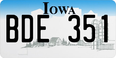 IA license plate BDE351