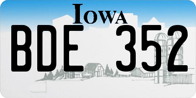 IA license plate BDE352