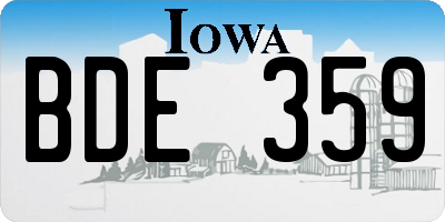 IA license plate BDE359
