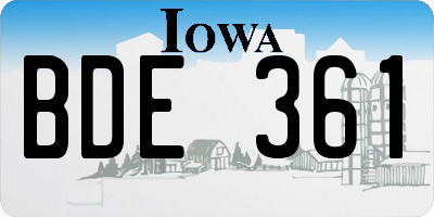 IA license plate BDE361