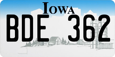 IA license plate BDE362