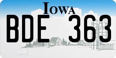 IA license plate BDE363