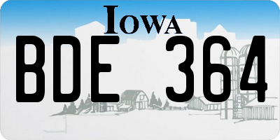 IA license plate BDE364