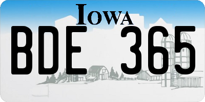 IA license plate BDE365