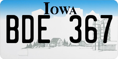 IA license plate BDE367