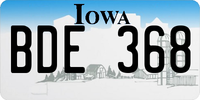 IA license plate BDE368