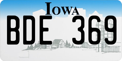 IA license plate BDE369