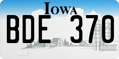 IA license plate BDE370