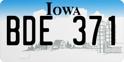 IA license plate BDE371