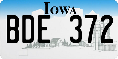 IA license plate BDE372