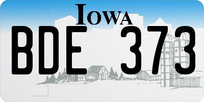 IA license plate BDE373
