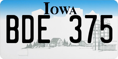 IA license plate BDE375