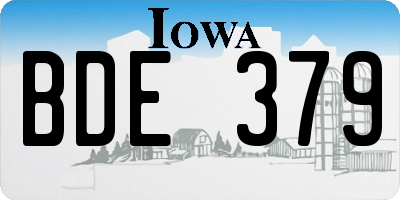 IA license plate BDE379