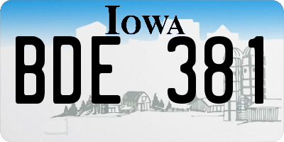 IA license plate BDE381
