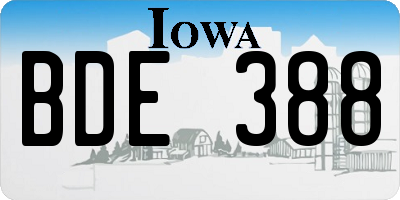 IA license plate BDE388
