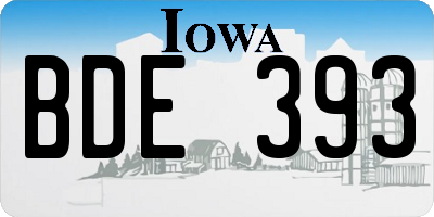 IA license plate BDE393
