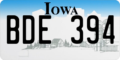 IA license plate BDE394