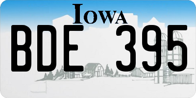 IA license plate BDE395