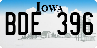 IA license plate BDE396