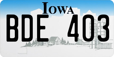 IA license plate BDE403
