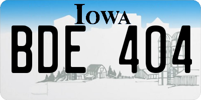 IA license plate BDE404