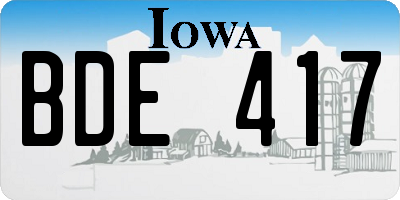 IA license plate BDE417