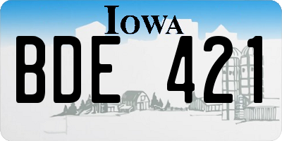 IA license plate BDE421