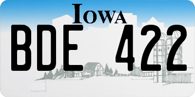 IA license plate BDE422