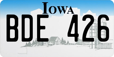 IA license plate BDE426