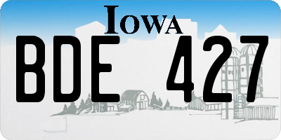 IA license plate BDE427