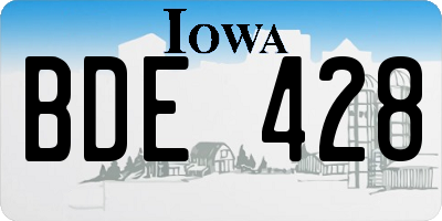 IA license plate BDE428