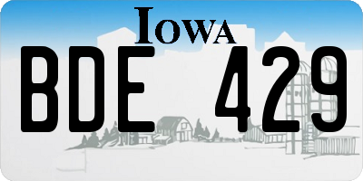 IA license plate BDE429