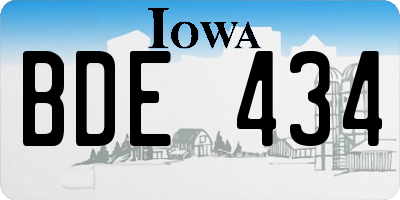 IA license plate BDE434