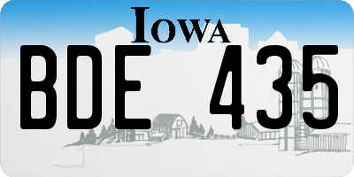 IA license plate BDE435