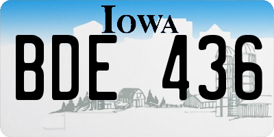 IA license plate BDE436