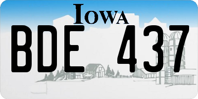 IA license plate BDE437