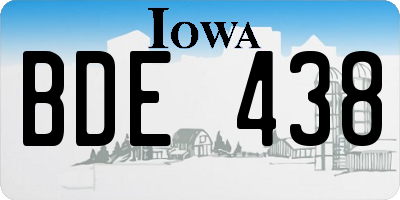 IA license plate BDE438