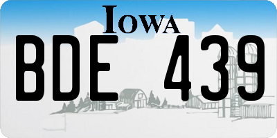 IA license plate BDE439