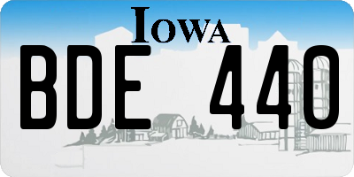 IA license plate BDE440