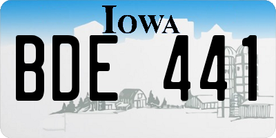 IA license plate BDE441