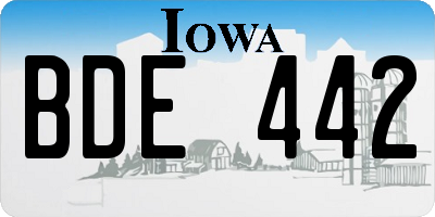 IA license plate BDE442