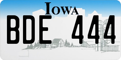 IA license plate BDE444