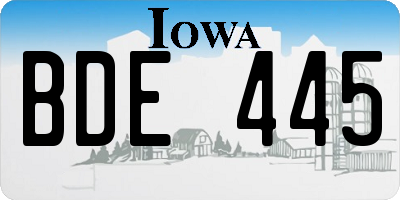 IA license plate BDE445