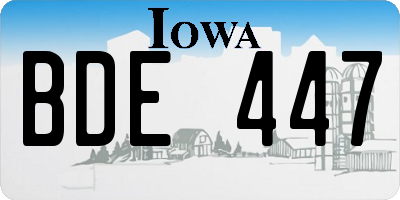 IA license plate BDE447