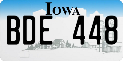 IA license plate BDE448