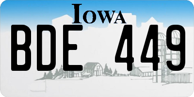 IA license plate BDE449